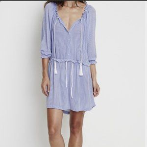 Faithfull the Brand Pinstripe, Gathered Dress